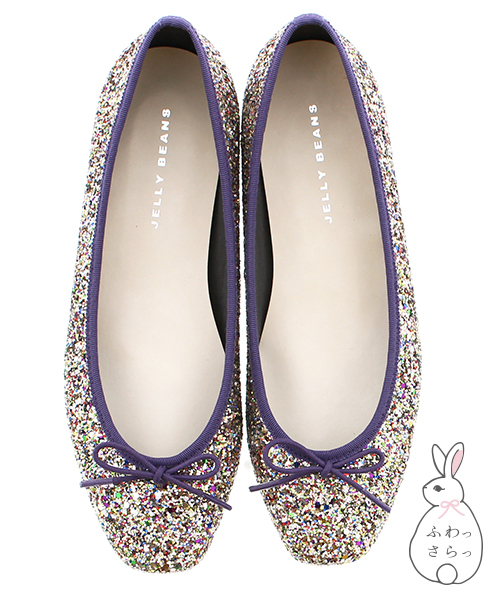 JELLY BEANS（ジェリービーンズ）の「スクエアトゥバレエ<ふわさら>(103-1370)JELLY BEANS(ジェリービーンズ)（バレエシューズ・レディース・ブラック/グリーン/パープル/マルチ/ブラウン系その他・22/22.5/23/23.5/24/24.5/25）」の5枚目の写真