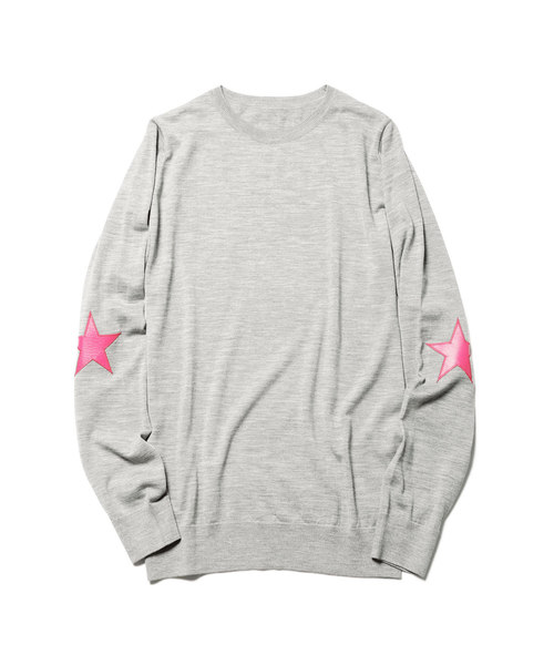 STAR ELBOW PATCH CREW NECK KNIT STAR ELBOW PATCH CREW NECK KNIT