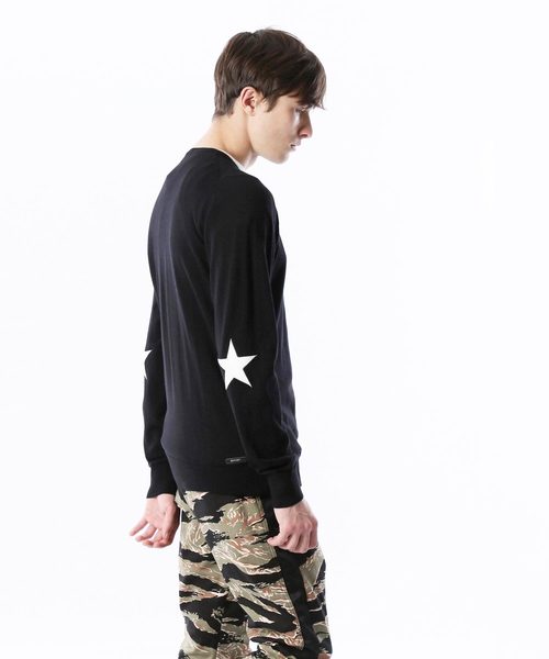 STAR ELBOW PATCH CREW NECK KNIT STAR ELBOW PATCH CREW NECK KNIT
