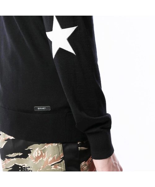STAR ELBOW PATCH CREW NECK KNIT STAR ELBOW PATCH CREW NECK KNIT