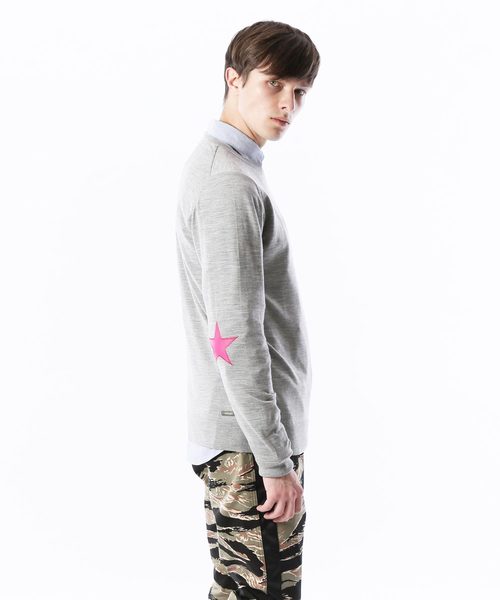 STAR ELBOW PATCH CREW NECK KNIT STAR ELBOW PATCH CREW NECK KNIT