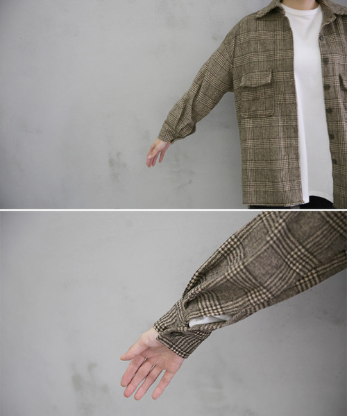 select MOCA（セレクトモカ）の「グレンチェックルーズシャツ/長袖起毛