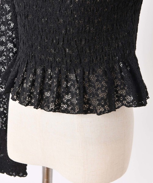 one after another NICE CLAUP（ワンアフターアナザーナイスクラップ）の「シャーリングレーストップス（Tシャツ/カットソー・レディース・ブラック/ピンク/アイボリー/ラベンダー/グレー系その他・FREE）」の10枚目の写真