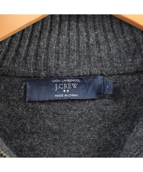 【シンプル】00s J.CREW ハーフジップ ラムウールニットレディースM相当 ブランド古着】ラムウールニットハーフジップセーター（ニット
