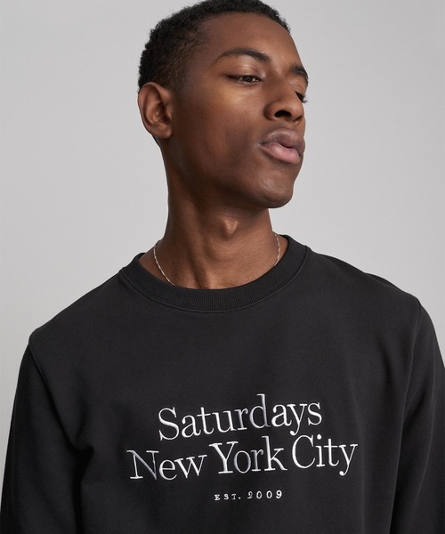 Saturdays NYC(サタデーズ ニューヨークシティ )の「Bowery Miller Standard Embroidered Sweatshirt(スウェット・メンズ・ブラック/レッド・X-LARGE/X-SMALL/S/M/L)」の7枚目の写真