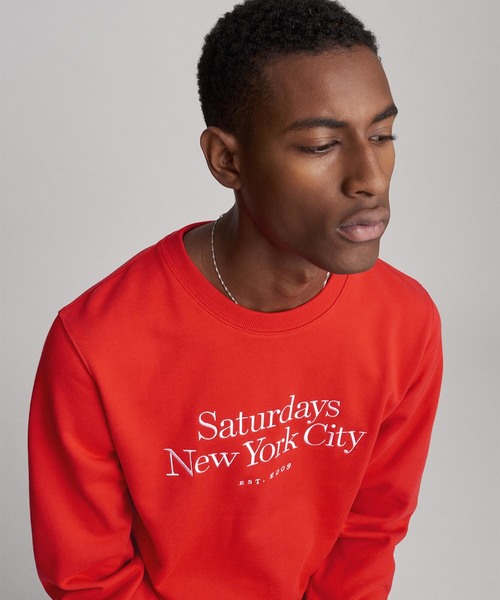 Saturdays NYC(サタデーズ ニューヨークシティ )の「Bowery Miller Standard Embroidered Sweatshirt(スウェット・メンズ・ブラック/レッド・X-LARGE/X-SMALL/S/M/L)」の8枚目の写真