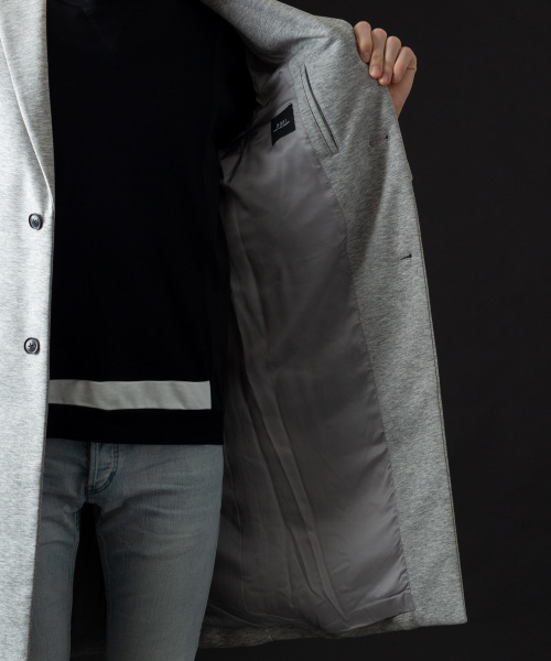 5351 POUR LES HOMMES（ゴーサンゴーイチプールオム）の「ジャージーチェスターコート（チェスターコート・メンズ・ライトグレー/ブラック・46/48/44）」の12枚目の写真