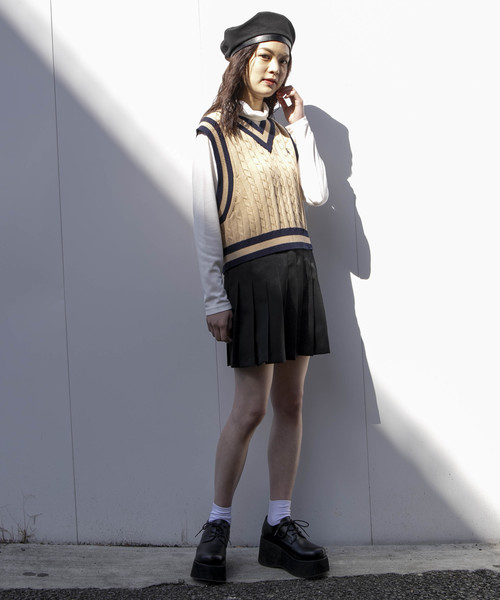 WEGO（ウィゴー）の「WEGO/プリーツミニスカート（スカート・レディース・ブラック/ベージュ・SMALL/LARGE/MEDIUM）」の10枚目の写真