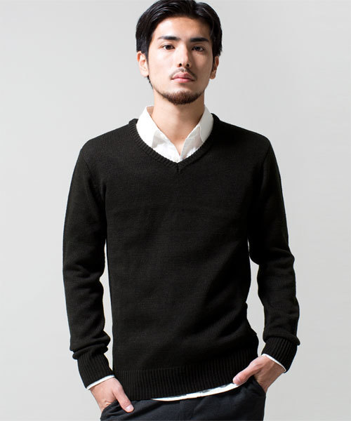 NANO universe(ナノユニバース)の「AKM×nano・universe/ V-Neck Knit(ニット/セーター・メンズ・ブラック/ダークグレー/ライトグレー/ダークブラウン/ベージュ/ダークグリーン/ブルー/ネイビー・SMALL/MEDIUM/LARGE/X-LARGE)」の6枚目の写真