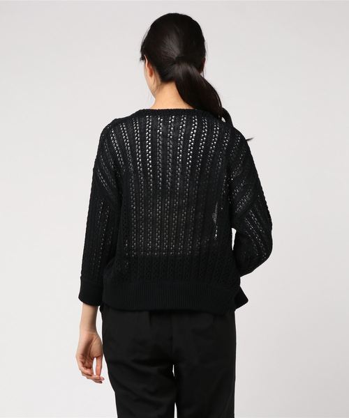 MIIA(ミーア)の「透かし編みカーディガン(カーディガン/ボレロ・レディース・ピンク/オフホワイト/ブラック/ベージュ・FREE)」の6枚目の写真