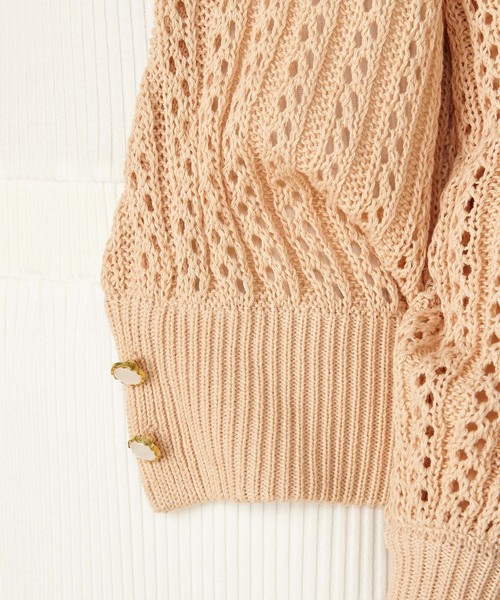 MIIA(ミーア)の「透かし編みカーディガン(カーディガン/ボレロ・レディース・ピンク/オフホワイト/ブラック/ベージュ・FREE)」の11枚目の写真