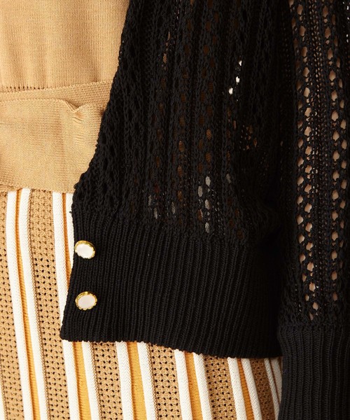 MIIA(ミーア)の「透かし編みカーディガン(カーディガン/ボレロ・レディース・ピンク/オフホワイト/ブラック/ベージュ・FREE)」の12枚目の写真