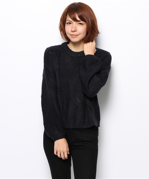 Chico（チコ）の「ケーブルニット（ニット/セーター・レディース・ネイビー/ブルー/ピンクベージュ/ホワイト・FREE）」の16枚目の写真