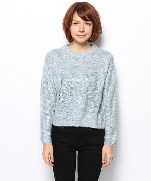 Chico（チコ）の「ケーブルニット（ニット/セーター・レディース・ネイビー/ブルー/ピンクベージュ/ホワイト・FREE）」の6枚目の写真