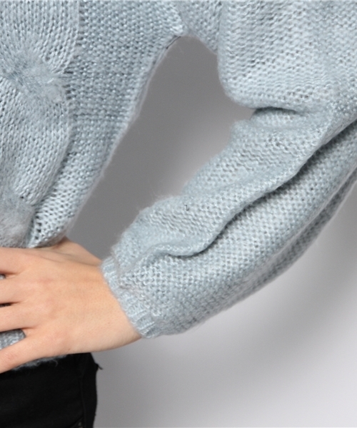Chico（チコ）の「ケーブルニット（ニット/セーター・レディース・ネイビー/ブルー/ピンクベージュ/ホワイト・FREE）」の11枚目の写真