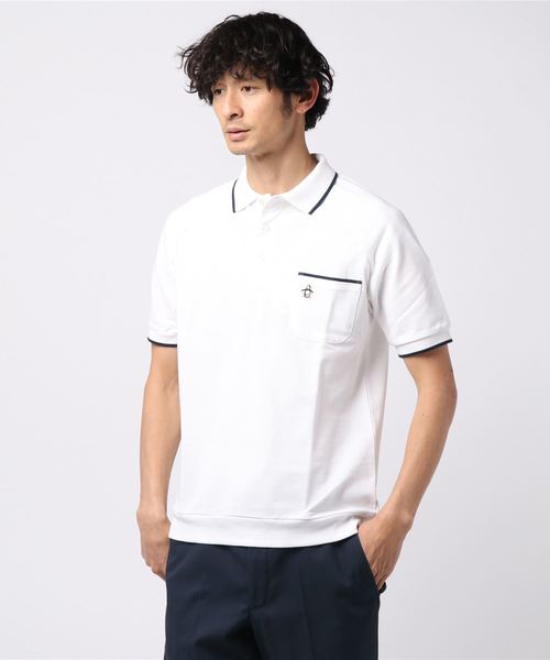 【レアデザイン】Munsingwear マンシングウェア ポロシャツ LL セール】MUNSINGWEAR: 別注 MADE IN USA 60'S 復刻 ライン ポロシャツ