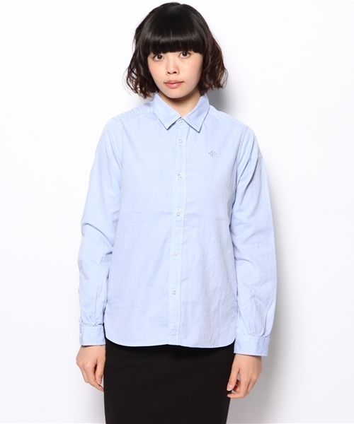 coen（コーエン）の「ライトオックスフォードシャツ（シャツ/ブラウス・レディース・ホワイト/ライトブルー・SMALL/LARGE/MEDIUM）」の3枚目の写真