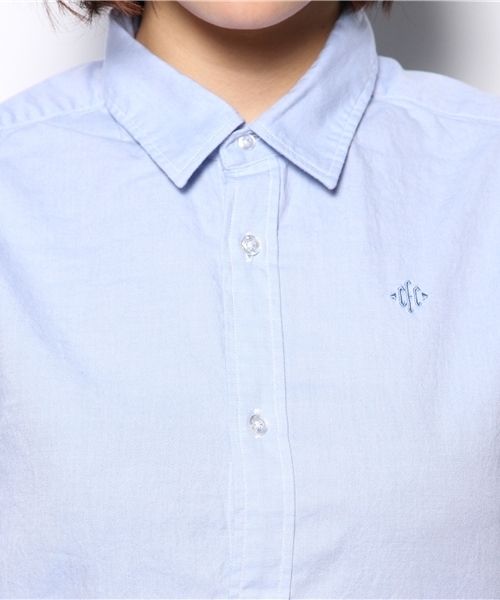 coen（コーエン）の「ライトオックスフォードシャツ（シャツ/ブラウス・レディース・ホワイト/ライトブルー・SMALL/LARGE/MEDIUM）」の6枚目の写真
