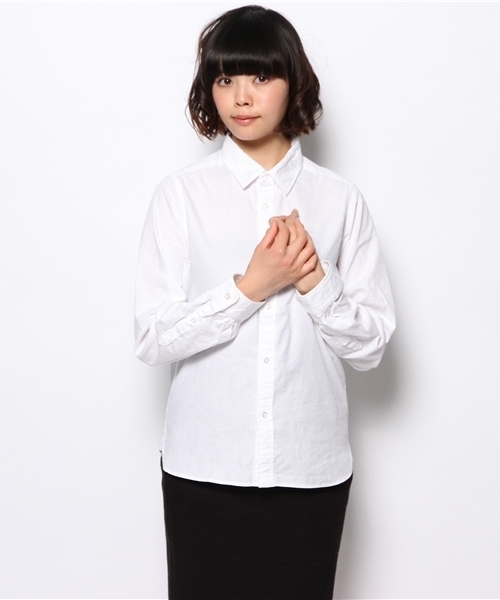 coen（コーエン）の「ライトオックスフォードシャツ（シャツ/ブラウス・レディース・ホワイト/ライトブルー・SMALL/LARGE/MEDIUM）」の12枚目の写真