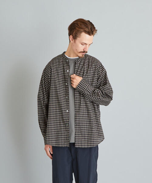 トップス < Steven Alan > C/SI CHECK BAND COLLAR Steven Alan > C/SI CHECK BAND COLLAR
