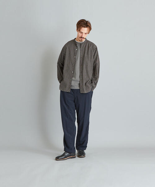 Steven Alan（スティーブンアラン）の「＜Steven Alan＞ C/SI CHECK BAND COLLAR SHIRT-LOOSE/シャツ（シャツ/ブラウス・メンズ・ブラック/グレー・L/M/S/XL）」の12枚目の写真