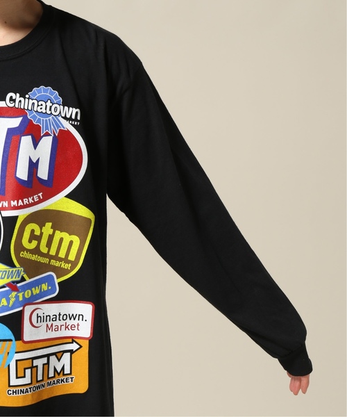 WISM（ウィズム）の「CHINA TOWN MARKET / チャイナタウンマーケット Logo Collage L/S Tee（Tシャツ/カットソー・メンズ・ブラック/ホワイト・MEDIUM/LARGE/X-LARGE）」の15枚目の写真