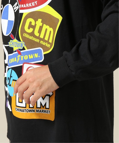 WISM（ウィズム）の「CHINA TOWN MARKET / チャイナタウンマーケット Logo Collage L/S Tee（Tシャツ/カットソー・メンズ・ブラック/ホワイト・MEDIUM/LARGE/X-LARGE）」の16枚目の写真