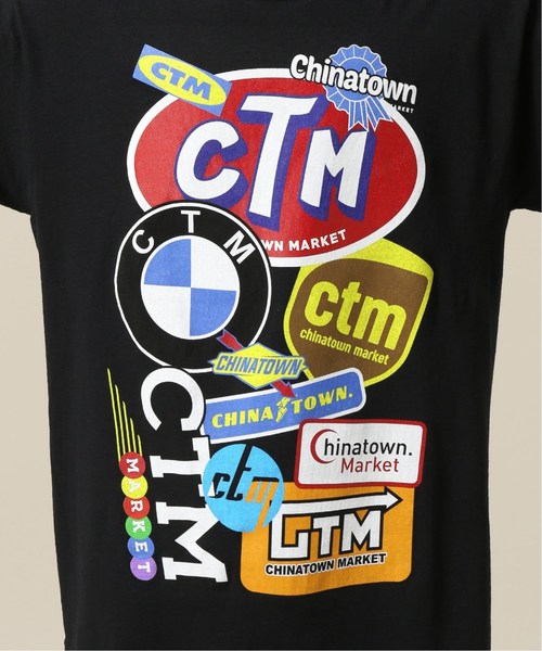 WISM（ウィズム）の「CHINA TOWN MARKET / チャイナタウンマーケット Logo Collage L/S Tee（Tシャツ/カットソー・メンズ・ブラック/ホワイト・MEDIUM/LARGE/X-LARGE）」の3枚目の写真