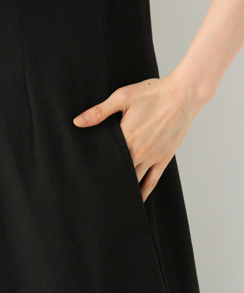 GLOBAL WORK（グローバルワーク）の「リネンマエボタンＶネックワンピース/842116（ワンピース・レディース・ブラック/カーキ/アイボリー・MEDIUM/LARGE）」の13枚目の写真