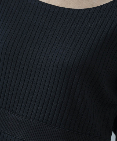 Emma Taylor（エマテイラー）の「リブジャジーぺプラムプルオーバー（ニット/セーター・レディース・ブラック/オフホワイト・FREE）」の5枚目の写真