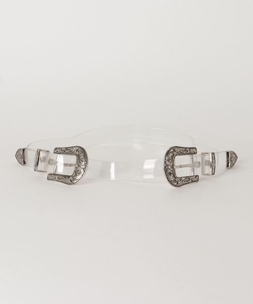 DONOBAN（ドノバン）の「ダブルバックルベルト（ベルト・レディース・ブラック/ブラウン/クリア/パイソン/ベージュ系その他/ブラック系その他2/パープル系その他2・ONESIZE）」の21枚目の写真