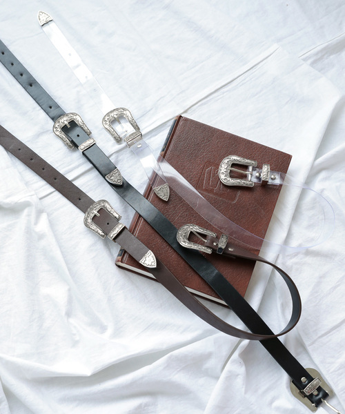 DONOBAN（ドノバン）の「ダブルバックルベルト（ベルト・レディース・ブラック/ブラウン/クリア/パイソン/ベージュ系その他/ブラック系その他2/パープル系その他2・ONESIZE）」の18枚目の写真