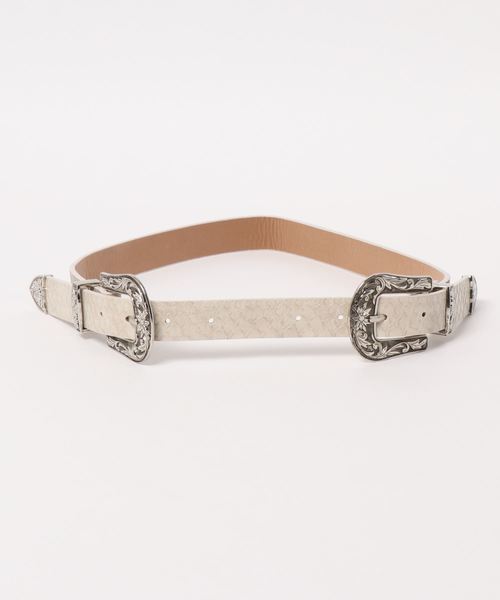 DONOBAN（ドノバン）の「ダブルバックルベルト（ベルト・レディース・ブラック/ブラウン/クリア/パイソン/ベージュ系その他/ブラック系その他2/パープル系その他2・ONESIZE）」の8枚目の写真