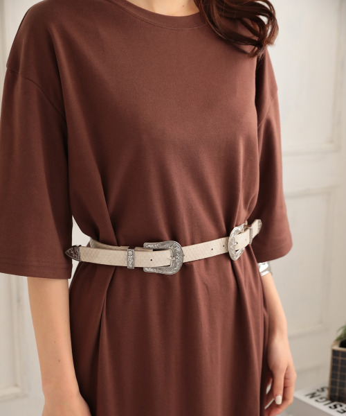 DONOBAN（ドノバン）の「ダブルバックルベルト（ベルト・レディース・ブラック/ブラウン/クリア/パイソン/ベージュ系その他/ブラック系その他2/パープル系その他2・ONESIZE）」の10枚目の写真