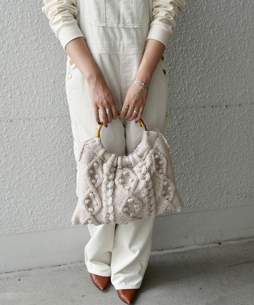 Khaju（カージュ）の「【WEB限定】ケーブルニットバッグ（ハンドバッグ