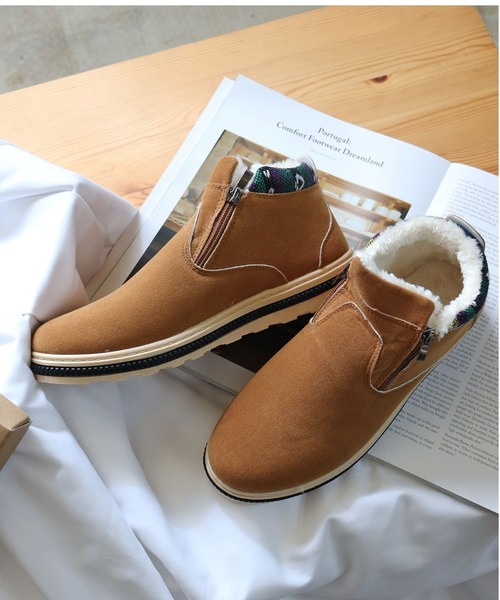 AAA+（サンエープラス）の「AAA+ / ふわふわボアが暖かいダブルジップムートンブーツ(2381)（ブーツ・レディース・ブラック/ネイビー/ブラウン/グレー/ベージュ/ダークブラウン/カーキ・38/39/41/42/43/36/37/44/46/40/45）」の4枚目の写真