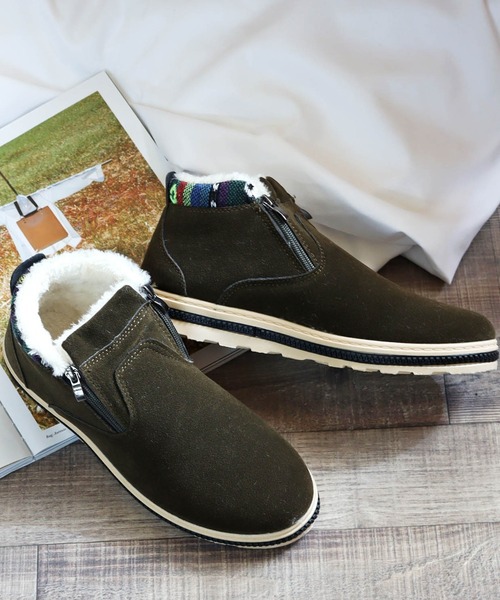 AAA+（サンエープラス）の「AAA+ / ふわふわボアが暖かいダブルジップムートンブーツ(2381)（ブーツ・レディース・ブラック/ネイビー/ブラウン/グレー/ベージュ/ダークブラウン/カーキ・38/39/41/42/43/36/37/44/46/40/45）」の6枚目の写真