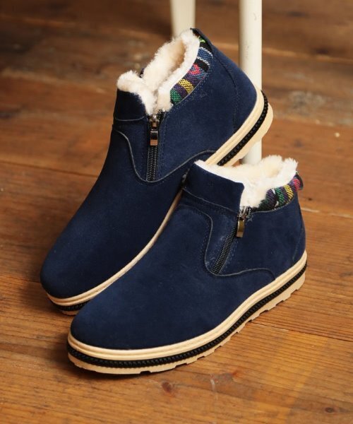 AAA+（サンエープラス）の「AAA+ / ふわふわボアが暖かいダブルジップムートンブーツ(2381)（ブーツ・レディース・ブラック/ネイビー/ブラウン/グレー/ベージュ/ダークブラウン/カーキ・38/39/41/42/43/36/37/44/46/40/45）」の14枚目の写真