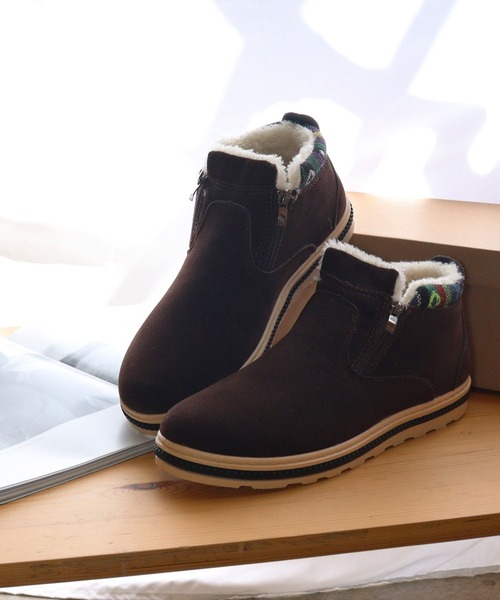 AAA+（サンエープラス）の「AAA+ / ふわふわボアが暖かいダブルジップムートンブーツ(2381)（ブーツ・レディース・ブラック/ネイビー/ブラウン/グレー/ベージュ/ダークブラウン/カーキ・38/39/41/42/43/36/37/44/46/40/45）」の20枚目の写真