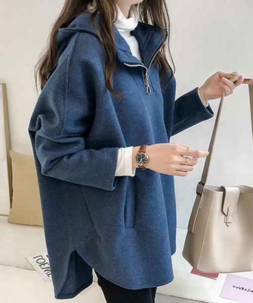 AMELY(エミリー)の「プルオーバーフードパーカー(パーカー・レディース・ブラック/グレー/インディゴブルー/マスタード・フリー)」の6枚目の写真