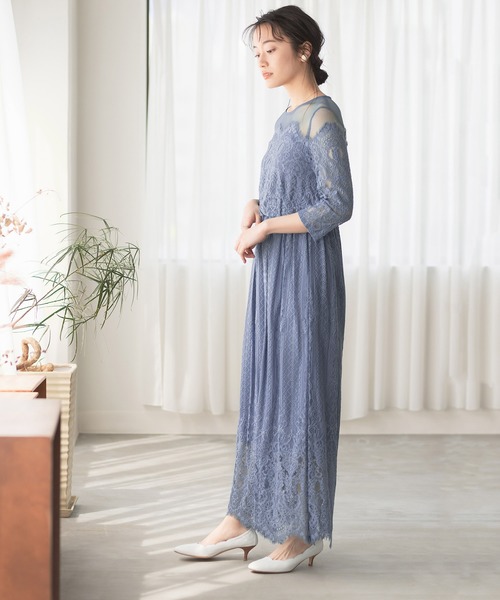 セール Adam 一部web限定 Et チュールパネルレースドレス ワンピース ワンピース Adam Et Rope アダムエロペ のファッション