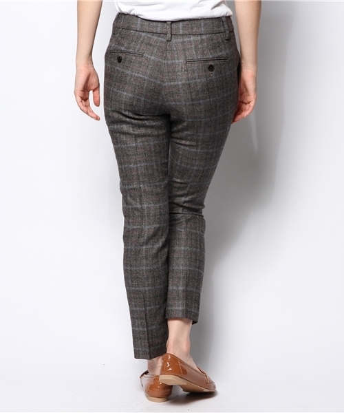 SHIPS for women（シップスフォーウィメン）の「★★ウールグレンチェック 9レングス パンツ（その他パンツ・レディース・カーキ/チャコールグレー・38/40/36）」の5枚目の写真