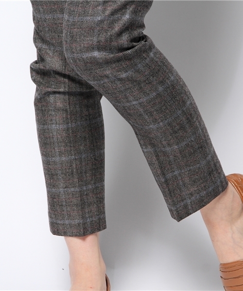 SHIPS for women（シップスフォーウィメン）の「★★ウールグレンチェック 9レングス パンツ（その他パンツ・レディース・カーキ/チャコールグレー・38/40/36）」の9枚目の写真