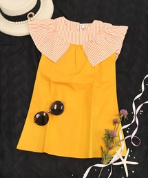 OSYAREVO（オシャレボ）の「キッズ ストライプ フリルカラー ワンピース（ワンピース・キッズ）」