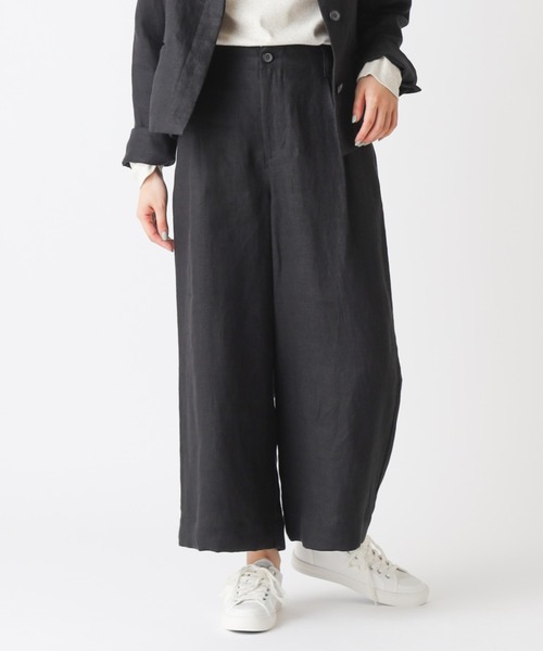 PUAL CE CIN（ピュアルセシン）の「【Kanocoさん着用】タックワイドパンツ（その他パンツ・レディース・ナチュラル/ブラック・FREE）」の2枚目の写真