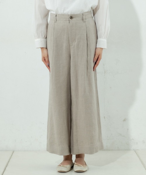 PUAL CE CIN（ピュアルセシン）の「【Kanocoさん着用】タックワイドパンツ（その他パンツ・レディース・ナチュラル/ブラック・FREE）」の3枚目の写真
