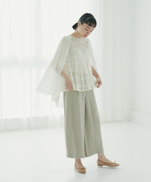 PUAL CE CIN（ピュアルセシン）の「【Kanocoさん着用】タックワイドパンツ（その他パンツ・レディース・ナチュラル/ブラック・FREE）」の13枚目の写真