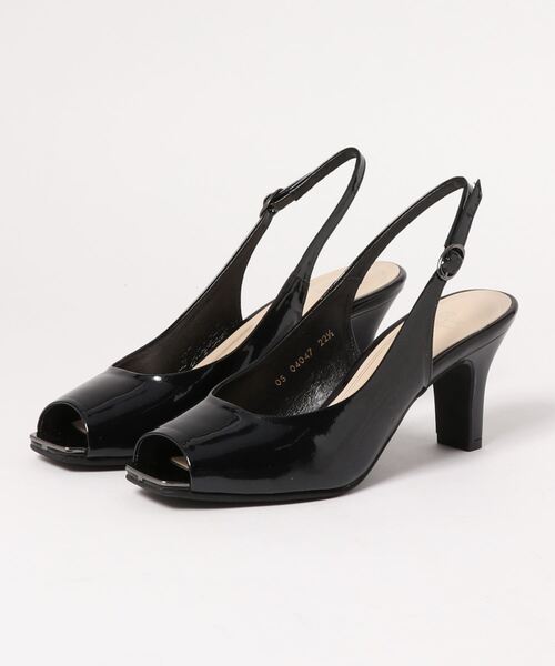 Riz raffinee（リズラフィーネ）の「スクエアカットバックベルトサンダル（サンダル・レディース・グレイッシュベージュ/ライトブラック/その他20/ベージュ×ブラック/ヘザーグレー/ブラック系その他2/スモーク/チャコールグレー/ミックスグレー/ウッドランド/オフホワイト・23cm/23.5cm/24cm/22.5cm/24.5cm/22cm）」の3枚目の写真