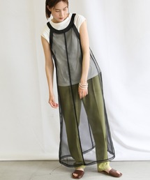select MOCA | 2020 S/S シアーラウンドスリーブワンピース　　センターラインシースルーワンピース　　シアーワンピース(ワンピース)