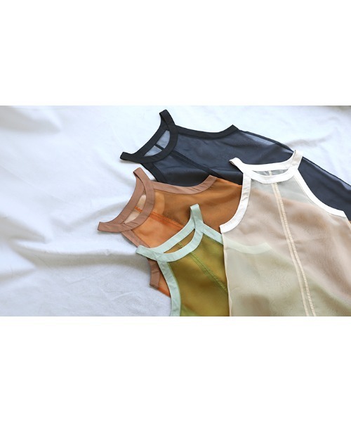 select MOCA（セレクトモカ）の「シアーラウンドスリーブワンピース　　センターラインシースルーワンピース　　シアーワンピース（ワンピース・レディース・ブラック/オレンジ/ライトグリーン/アイボリー・FREE）」の5枚目の写真